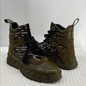 Versace Brown and Black Men's Boots